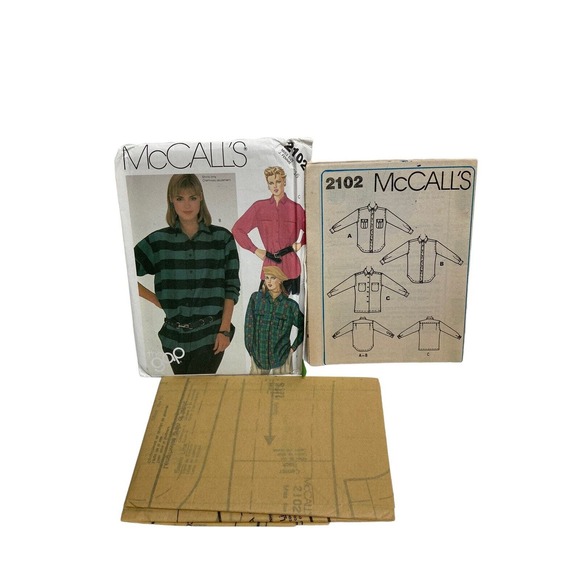 Mccalls 2102 The Gap Misses Button Front Shirt Sewing Pattern Size 16 Vintage - Picture 4 of 7